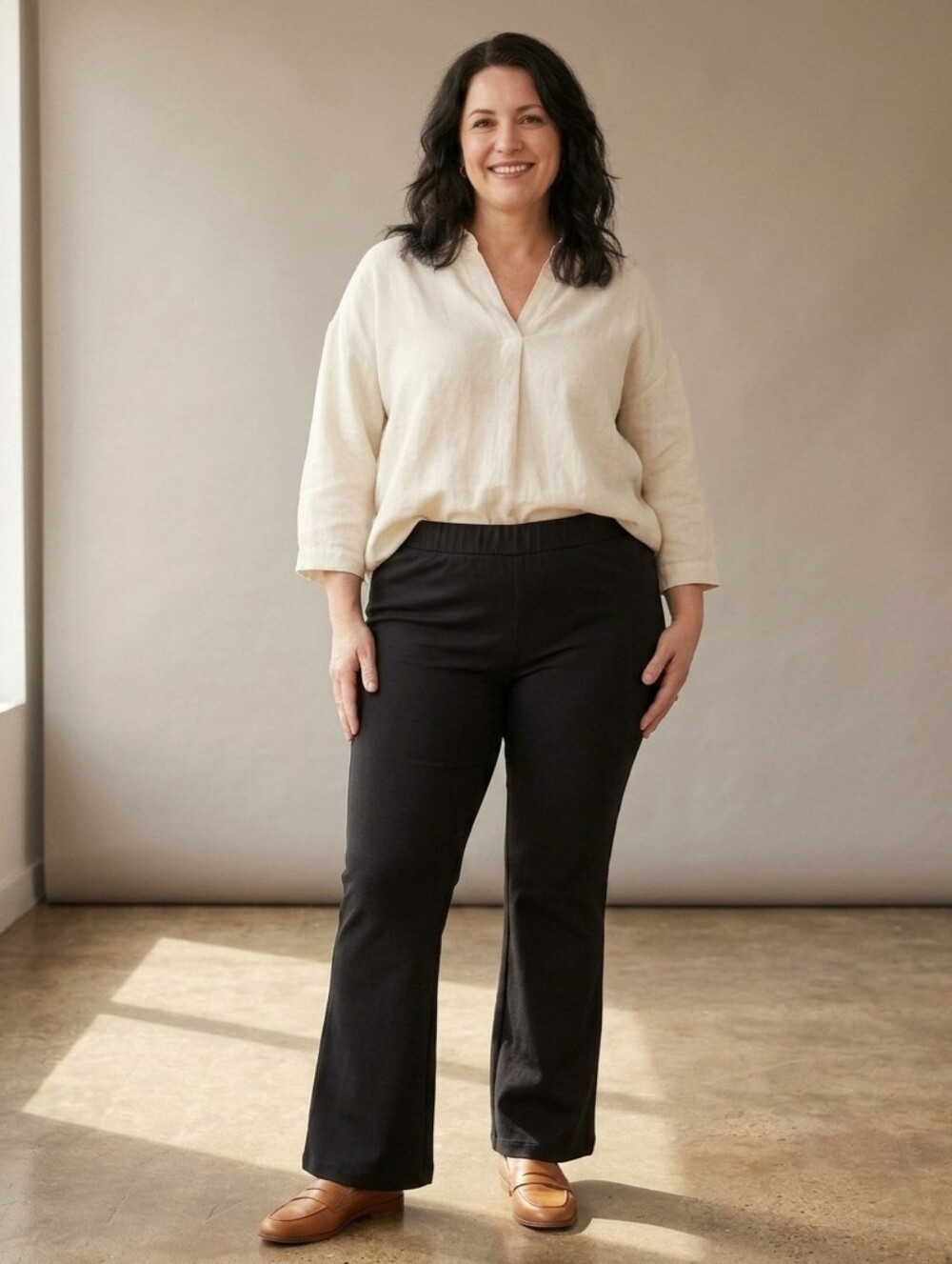 Reitman's Size 16P Pull-on Black Straight-Leg Pants